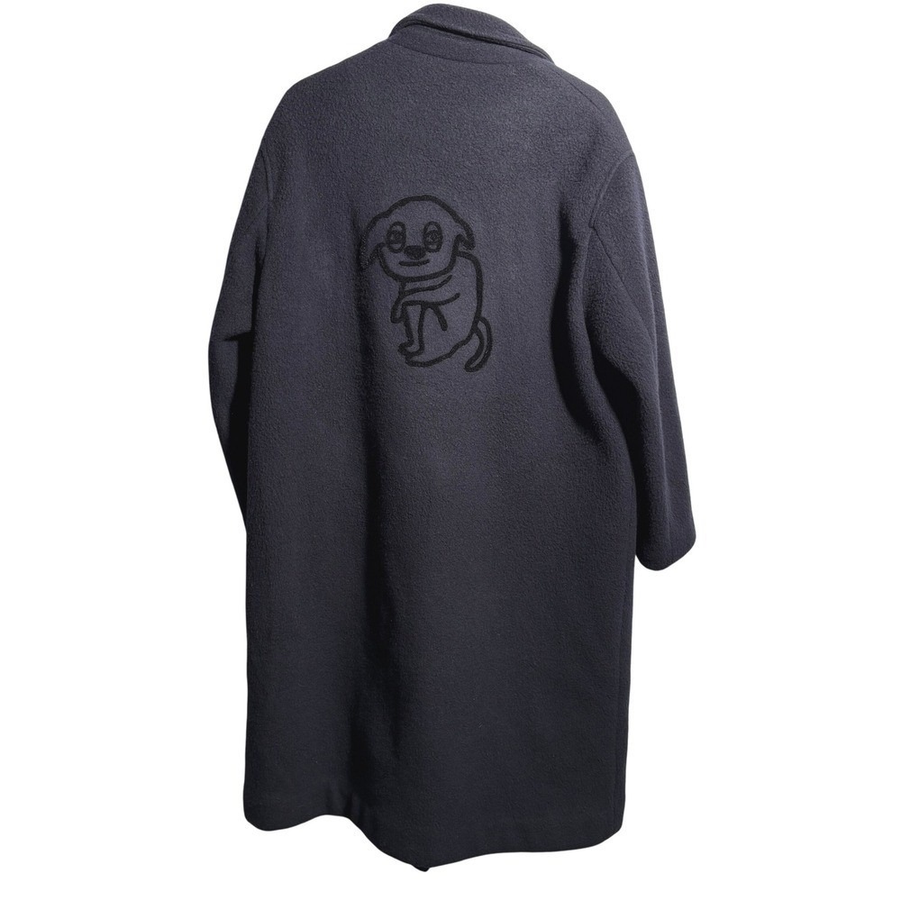 Daniel Palillo Doggy Dog‎ Designer Navy Blue Wool Longline Double Breasted Coat